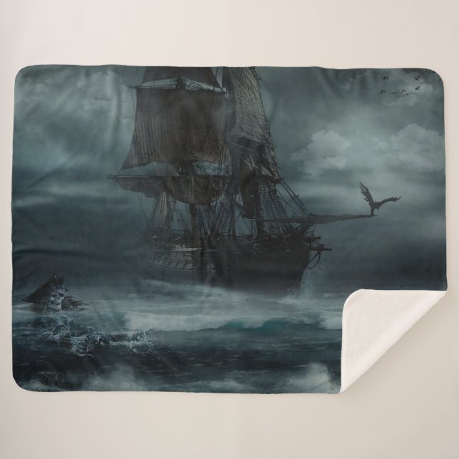 Cobertor Sherpa PIRATE SHIP numa TEMPORADA (Frente (Horizontal))