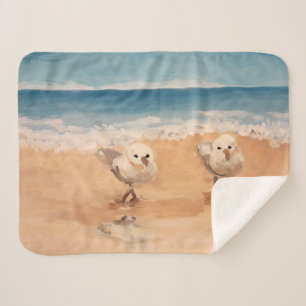 Cobertor Sherpa Pistas de areia pela margem do mar Sherpa Blanket