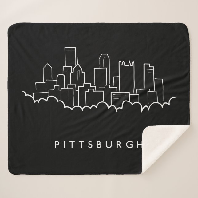 Cobertor Sherpa Pittsburgh Pensilvânia (Frente (Horizontal))