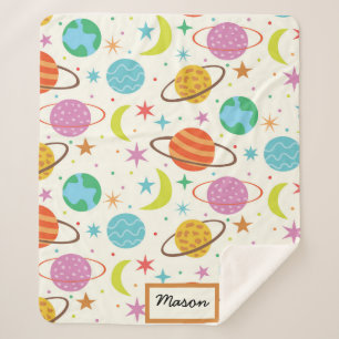 Cobertor Sherpa Planeta do Sistema Solar Espaço Exterior Baby Pers