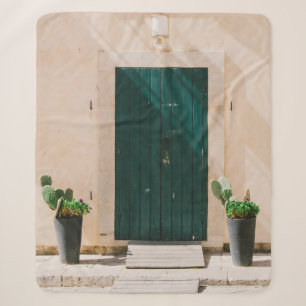 COBERTOR SHERPA PLANTA DE CACTÃO VERDE PERTO DA PORTA VERDE
