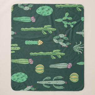 Cobertor Sherpa Plantas De Cactus: Vintage Sem Olho De Fundo