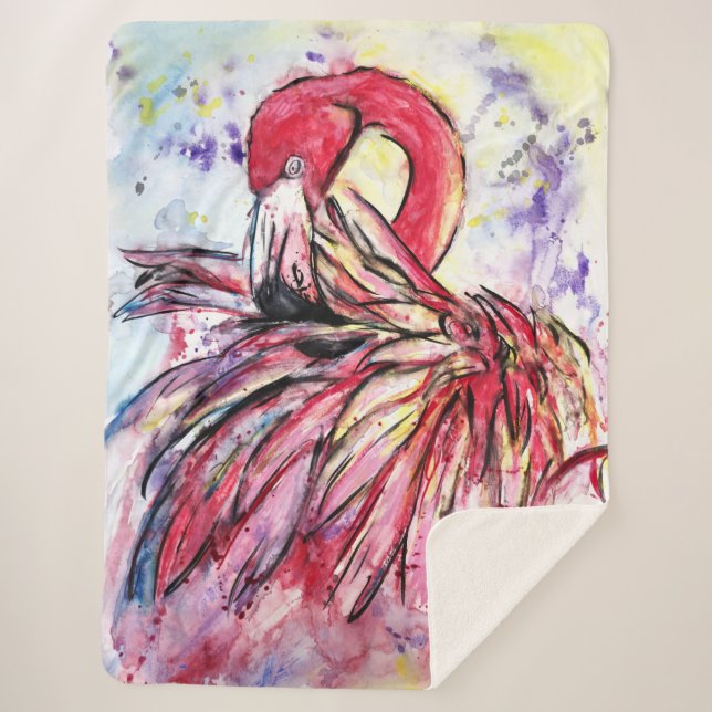 Cobertor Sherpa Plumes au roses (Frente)