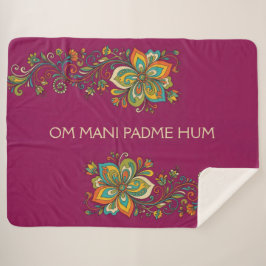 Cobertor Sherpa Poder Floral Retro Gavinhas Borda 2 + seu texto
