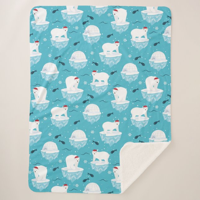 Cobertor Sherpa Polar Bear Party (Frente)