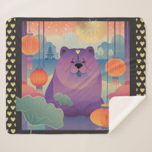 Cobertor Sherpa POLLY PLUM Chow dog