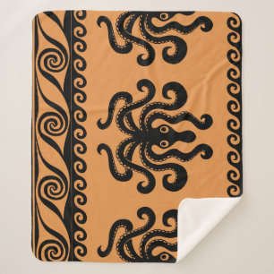 Cobertor Sherpa Polvo grego antigo, padrão de onda