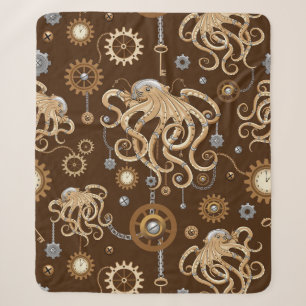 Cobertor Sherpa Polvo Steampunk Retro Fantasia Mecânica