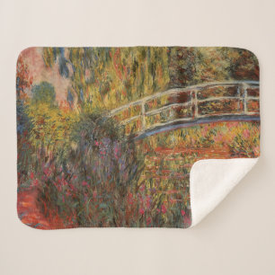 Cobertor Sherpa Ponte Japonesa de Claude Monet em Giverny Arte
