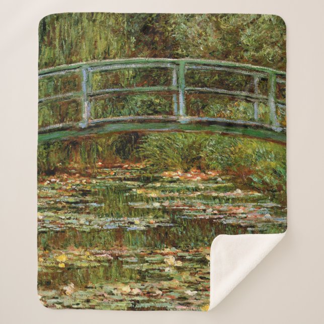 Cobertor Sherpa Ponte Japonesa Monet Giverney (Frente)