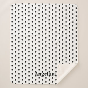 Cobertor Sherpa Pontilhado Preto e Branco Moderno Personalizado 