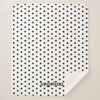 Cobertor Sherpa Pontilhado Preto e Branco Moderno Personalizado 