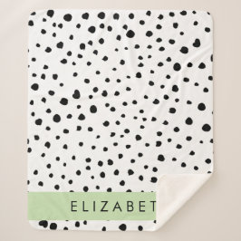 Cobertor Sherpa Pontos Dalmáticos, Pontos, Preto e Branco, Seu Nom