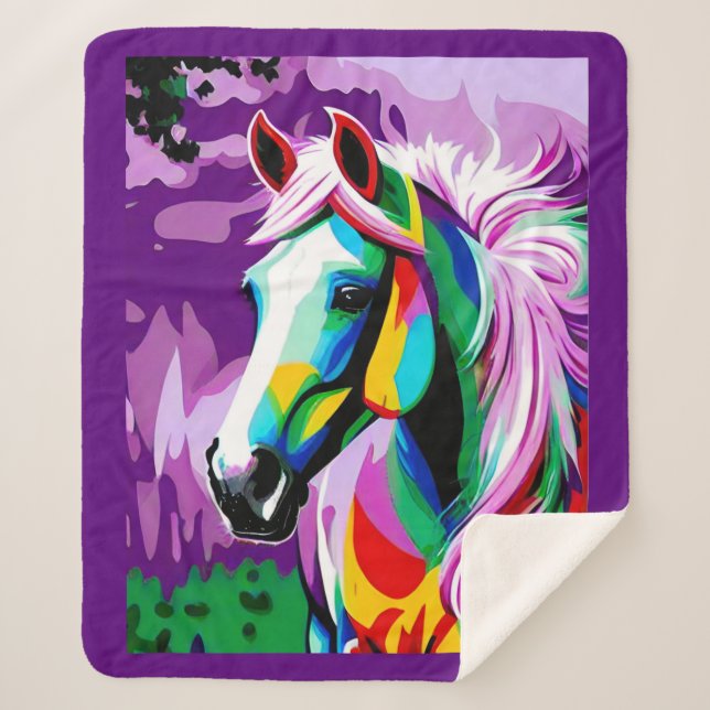 Cobertor Sherpa Pony Colorido (Frente)