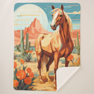 Cobertor Sherpa Pop Art Palomino Desert Horse