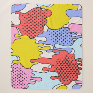 Cobertor Sherpa Pop Art Splatter: Drama em Quadrinhos