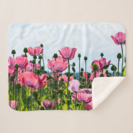 Cobertor Sherpa Poppies Rosa