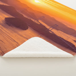 Cobertor Sherpa Pôr do sol em Kurushima Kaikyo Bridge e Kurushi