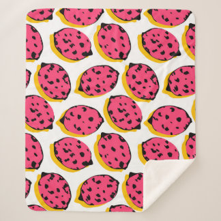 Cobertor Sherpa por todo o modelo de limão vintageabstract, arte, 