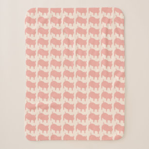Cobertor Sherpa Porky Pals Salmon Rosa Pequeno Sherpa Blanket