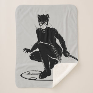 Cobertor Sherpa Pose de Pincel da Mulher-Gato