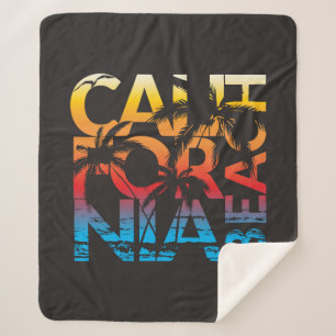 Cobertor Sherpa Poster da praia de Califórnia