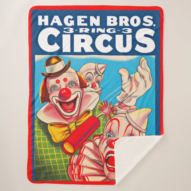 Cobertor Sherpa poster de 1950 Hagen Brothers Circus (Frente)