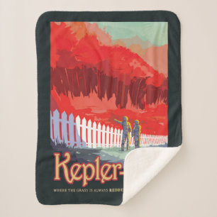 Cobertor Sherpa Poster De Espaço Retroativo Do Kepler-186f.