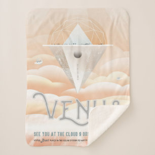 Cobertor Sherpa Poster De Espaço Retroativo No Sistema Solar