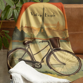 Cobertor Sherpa Poster de viagens de bicicleta, personalizável em 