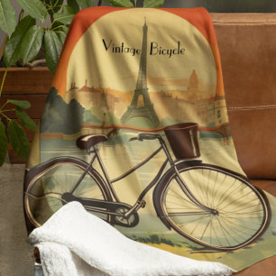 Cobertor Sherpa Poster de viagens de bicicleta, personalizável em 