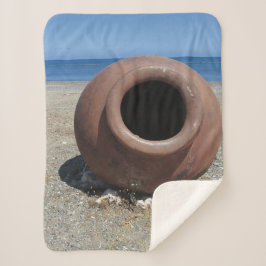 Cobertor Sherpa Pote tradicional grego Terracotta na praia