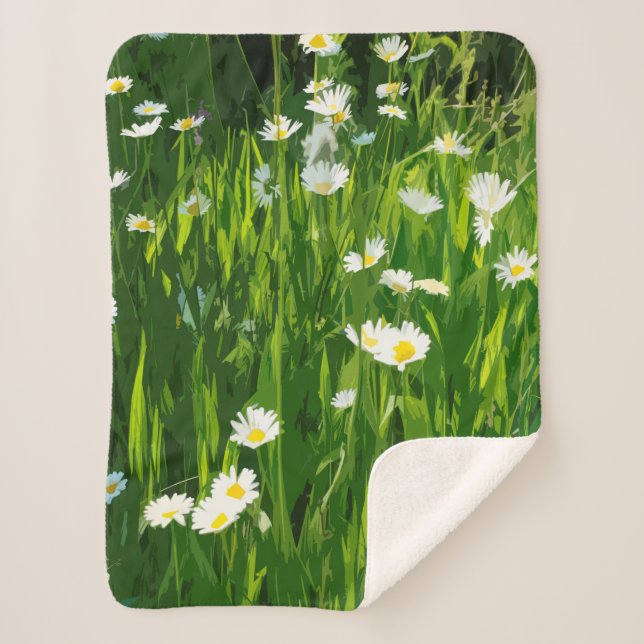 Cobertor Sherpa Prado de flores (Frente)