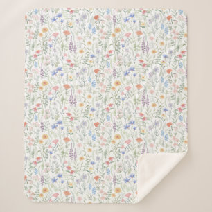 Cobertor Sherpa Prado de Flores Silvestres Coquete 