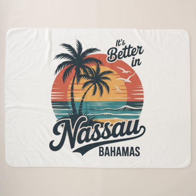 Cobertor Sherpa Praia de Nassau Bahamas Verão (Frente (Horizontal))