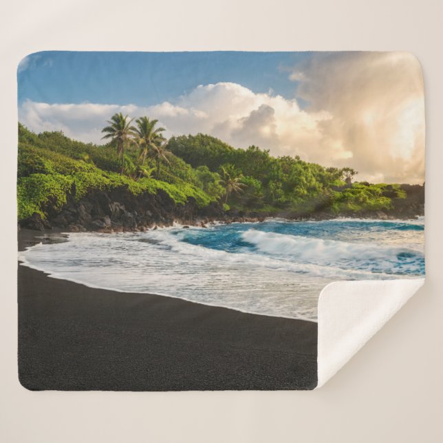 Cobertor Sherpa Praia de Waianapanapa (Frente (Horizontal))