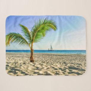 Cobertor Sherpa Praias Tropicais   Maré, Palm Tree, Aruba