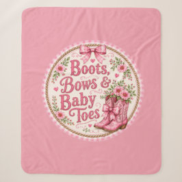Cobertor Sherpa Pratos de Papel para Chá de Bebê Cowgirl Rosa | Bo