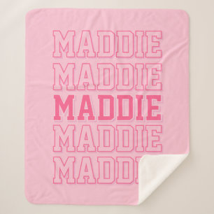 Cobertor Sherpa Preppy Pink Name Blanket