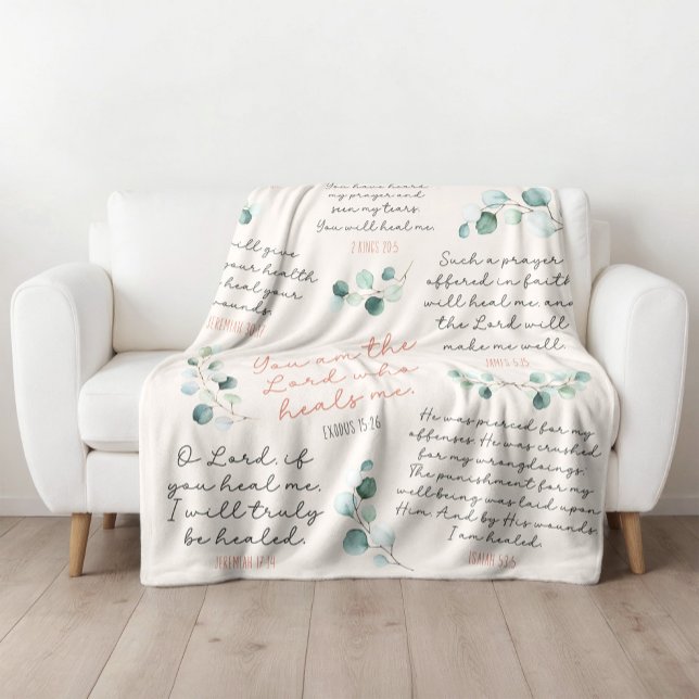 Cobertor Sherpa Presente Cristão I Lg Cozy Healing Scripting Praye (Cozy eucalyptus healing scripture large prayer shawl blanket, God's Word by His stripes I am healed )