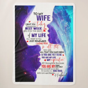 Cobertor Sherpa Presente da esposa Carta À Minha Mulher De Amor