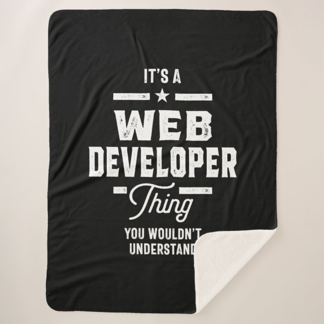 Cobertor Sherpa Presente de Cargo do Web Developer (Frente)