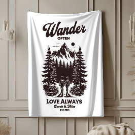 Cobertor Sherpa Presente de casamento com nome personalizado e dat