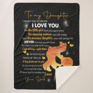 Cobertor Sherpa Presente de Filha  Carta Ao Meu Amor Filha Do Pai