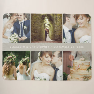 Cobertor Sherpa Presente de Lembrança de Foto de Casamento para Ca