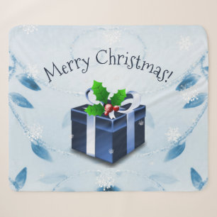 Cobertor Sherpa Presente de Natal Azul Sherpa Blanket