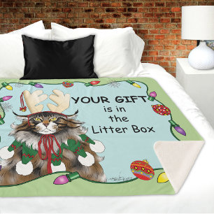 Cobertor Sherpa Presente de Natal Gelado Verde Engraçado