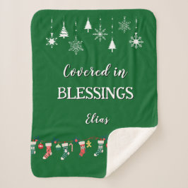 Cobertor Sherpa Presente de Natal Verde para Sherpa Blanket Person
