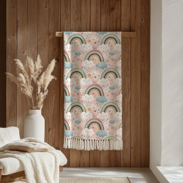 Cobertor Sherpa Presente de Sherpa de Arco-íris Suave para Momento (Soft Rainbow Sherpa Gift for Kids’ Cuddle Time)