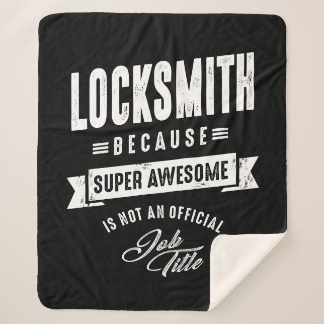 Cobertor Sherpa Presente de Título de Trabalho do Locksmith (Frente)